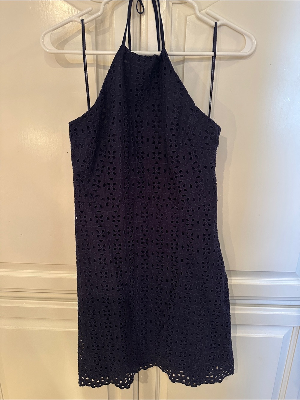 GAP Navy Eyelet Halter Mini Dress